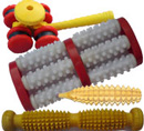 Acupressure massaging rolls for spine feet hand palm face and hand-rollers made of wooden plastic and magnets Acupressure rollers body massager